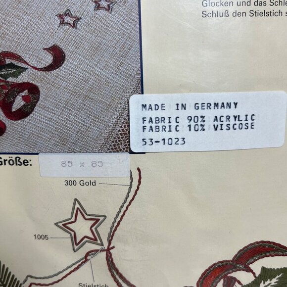Vintage Rico Design Christmas Holiday Tablecloth Embroidery Kit - Picture 2 of 5